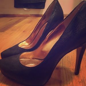 Black (small crocodile print) high heels